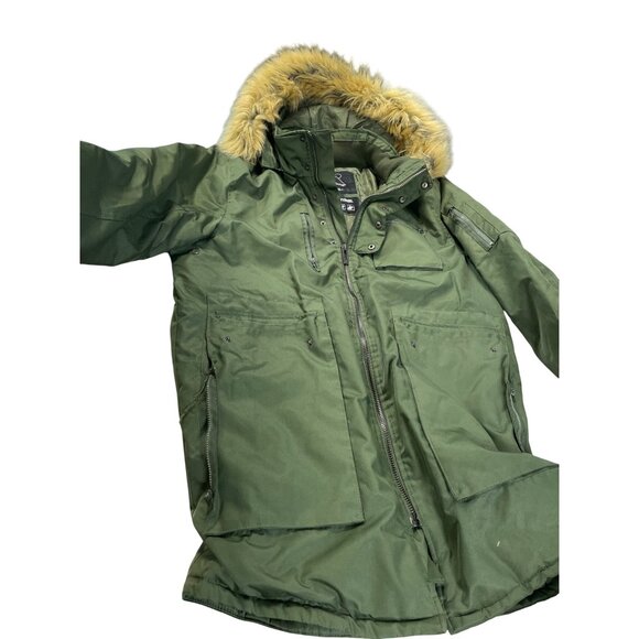 AWAKND LAND 3XL Mens Green Parka Faux Fur Hood WINTER COAT SIZE 3XL SKU 9294 - Picture 10 of 16